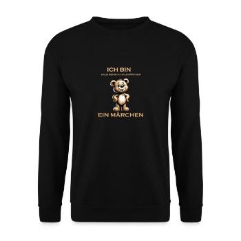 L’ours en peluche est un conte de fées - Sweat-shirt Unisexe - noir - Devant - Alina (178cm) & Michal (187cm)