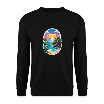 plage vacances soleil mer - Sweat-shirt Unisexe - noir - Devant - Alina (178cm) & Michal (187cm)