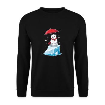 ours polaire, glace et parasol - Sweat-shirt Unisexe - noir - Devant - Alina (178cm) & Michal (187cm)