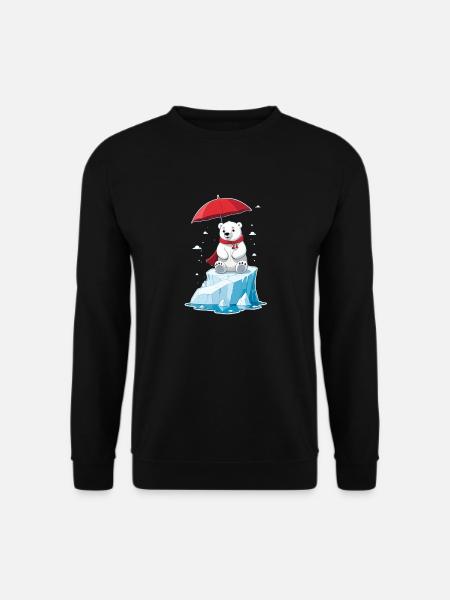 Polar Bear, Ice & Parasol - Unisex Sweatshirt - black