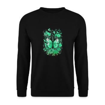 Schmetterling Insekt Schmetterling Natur Sommer bunte Kunst - Unisex Pullover - Schwarz - Vorne - Alina (178cm) & Michal (187cm)