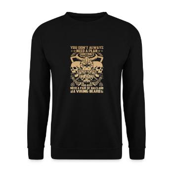 Scandinavie nordique rétro viking mythologie mystique - Sweat-shirt Unisexe - noir - Devant - Alina (178cm) & Michal (187cm)