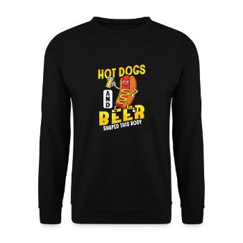 Hot Dogs And Beer Shaped This Body Foodie Wiener H - Unisex Pullover - Schwarz - Vorne - Alina (178cm) & Michal (187cm)