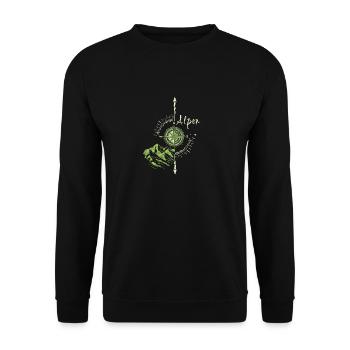 Alps,Mountains,illustration,Compass - Unisex Sweatshirt - black - Front - Alina (178cm) & Michal (187cm)