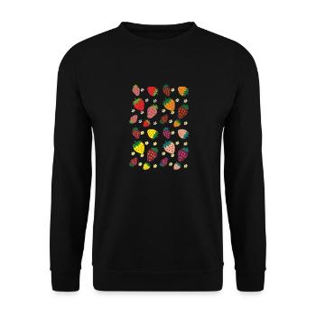 Strawberries colorful - Unisex Sweatshirt - black - Front - Alina (178cm) & Michal (187cm)