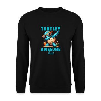 Dabbing Schildkröte Ozean Tierliebhaber Papa Vatertag - Unisex Pullover - Schwarz - Vorne - Alina (178cm) & Michal (187cm)