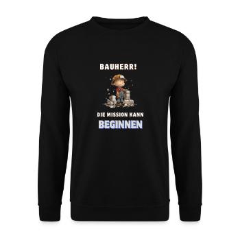 Bricklayer Builder House Building Crafts Gift House Purchase - Unisex Sweatshirt - black - Front - Alina (178cm) & Michal (187cm)