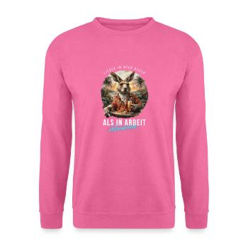 Känguru Faulenzer Urlaub Fun Strand Sommer Arbeit - Unisex Pullover - Pink - Vorne