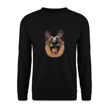 Chien de berger - Sweat-shirt Unisexe - noir - Devant - Alina (178cm) & Michal (187cm)