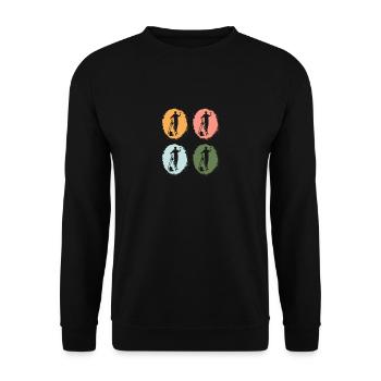 Maler, Künstler, Kunst, Malerei Pinsel Farbpalette - Unisex Pullover - Schwarz - Vorne - Alina (178cm) & Michal (187cm)