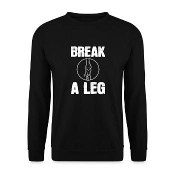 Gebrochenes Bein - Unisex Pullover - Schwarz - Vorne - Alina (178cm) & Michal (187cm)