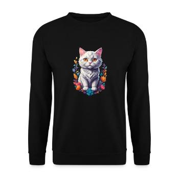 Kätzchen - Unisex Pullover - Schwarz - Vorne - Alina (178cm) & Michal (187cm)