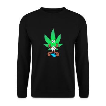 Der Bloom - Ups Bloom Weed Cannabis Marihuana - Unisex Pullover - Schwarz - Vorne - Alina (178cm) & Michal (187cm)