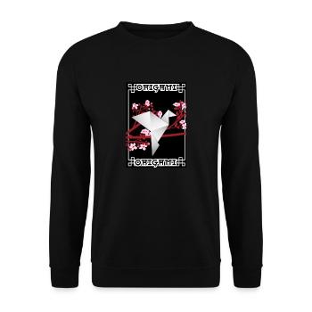 Origami - Unisex Sweatshirt - black - Front - Alina (178cm) & Michal (187cm)