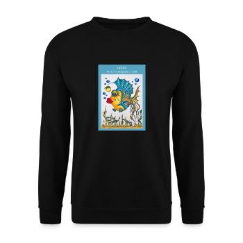 Eileen der leuchtende Fisch - Unisex Pullover - Schwarz - Vorne - Alina (178cm) & Michal (187cm)