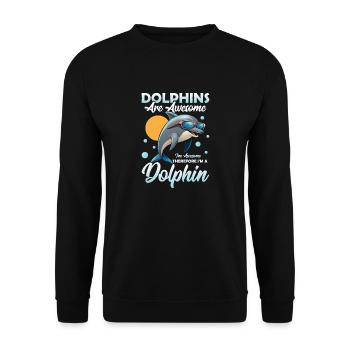 Dolphins Are Awesome Marine Biology Beach Vacation - Unisex Sweatshirt - black - Front - Alina (178cm) & Michal (187cm)