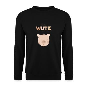 Kleine Wutz beige - Unisex Pullover - Schwarz - Vorne - Alina (178cm) & Michal (187cm)