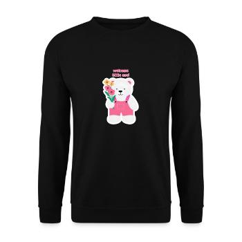 Geburt - Unisex Pullover - Schwarz - Vorne - Alina (178cm) & Michal (187cm)