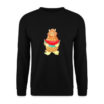Wassermelone Monster - Unisex Pullover - Schwarz - Vorne - Alina (178cm) & Michal (187cm)