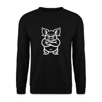 pig animal - Unisex Pullover - Schwarz - Vorne - Alina (178cm) & Michal (187cm)