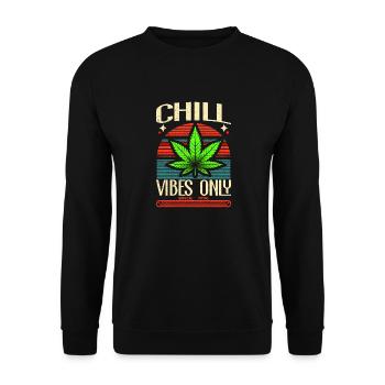 Chill Vibes Uniquement Feuille de Cannabis Rétro depuis 1996 - Sweat-shirt Unisexe - noir - Devant - Alina (178cm) & Michal (187cm)