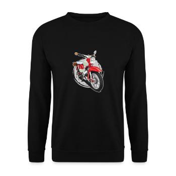 Star (rot) // Illustration - Unisex Pullover - Schwarz - Vorne - Alina (178cm) & Michal (187cm)