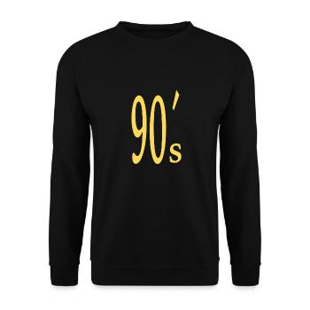 90s Gift 90 ́s Retro - Unisex Sweatshirt - black - Front - Alina (178cm) & Michal (187cm)