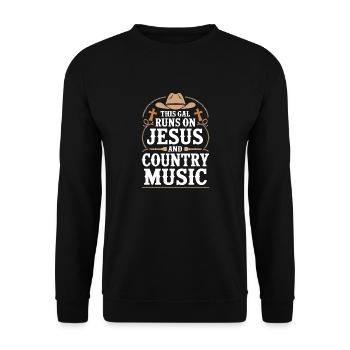Faith meets country style - Unisex Sweatshirt - black - Front - Alina (178cm) & Michal (187cm)