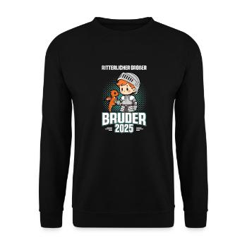 Ritterlicher Großer Bruder 2024 Geschwister - Unisex Pullover - Schwarz - Vorne - Alina (178cm) & Michal (187cm)