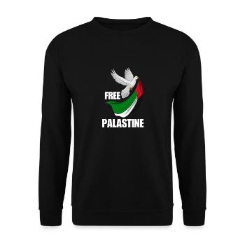 Free Palestine Design – Déclaration pour la paix - Sweat-shirt Unisexe - noir - Devant - Alina (178cm) & Michal (187cm)