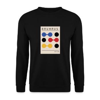 Bauhaus Art 1919 - Unisex Sweatshirt - black - Front - Alina (178cm) & Michal (187cm)