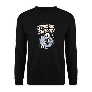 Je peux pas j'ai foot ! - Sweat-shirt Unisexe - noir - Devant - Alina (178cm) & Michal (187cm)