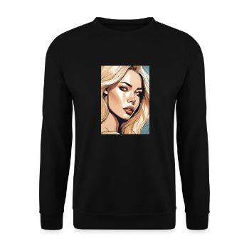 Blonde beautiful woman blonde - Unisex Sweatshirt - black - Front - Alina (178cm) & Michal (187cm)