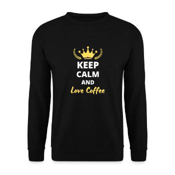 “Keep Calm and Love Coffee” - Fans de café - Sweat-shirt Unisexe - noir - Devant - Alina (178cm) & Michal (187cm)