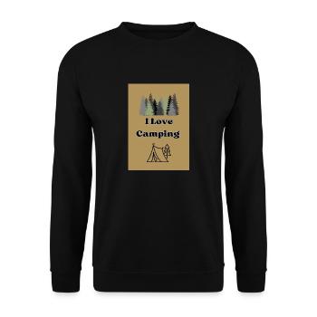 I Love Camping - Unisex Pullover - Schwarz - Vorne - Alina (178cm) & Michal (187cm)