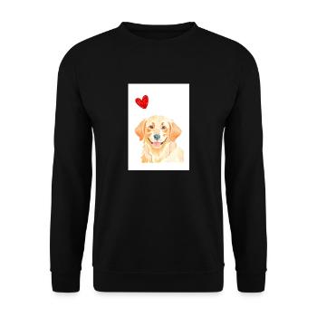 Golden Retriever with Heart - Unisex Sweatshirt - black - Front - Alina (178cm) & Michal (187cm)