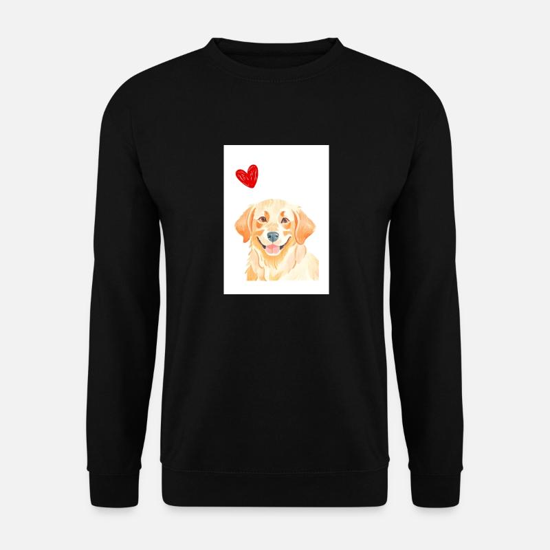 Golden Retriever mit Herz - Unisex Pullover - Schwarz