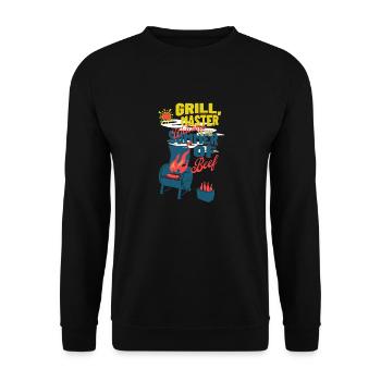 BBQ Party- Grillmaster 2025 Collection - Unisex Sweatshirt - black - Front - Alina (178cm) & Michal (187cm)