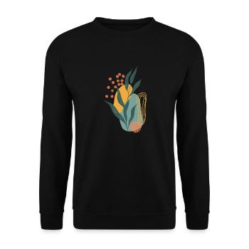 botanical wall art background - Unisex Pullover - Schwarz - Vorne - Alina (178cm) & Michal (187cm)