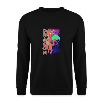 Cute Dragon - Unisex Pullover - Schwarz - Vorne - Alina (178cm) & Michal (187cm)