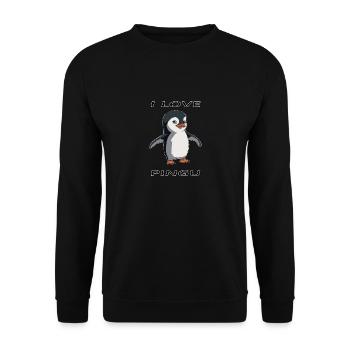 Design de pingouin mignon - Sweat-shirt Unisexe - noir - Devant - Alina (178cm) & Michal (187cm)