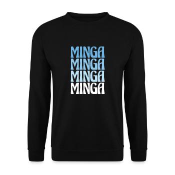 Minga Munich Dialect Gift - Unisex Sweatshirt - black - Front - Alina (178cm) & Michal (187cm)