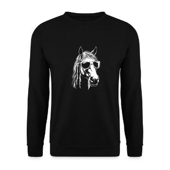 Pferd Sonnenbrille - Unisex Pullover - Schwarz - Vorne - Alina (178cm) & Michal (187cm)