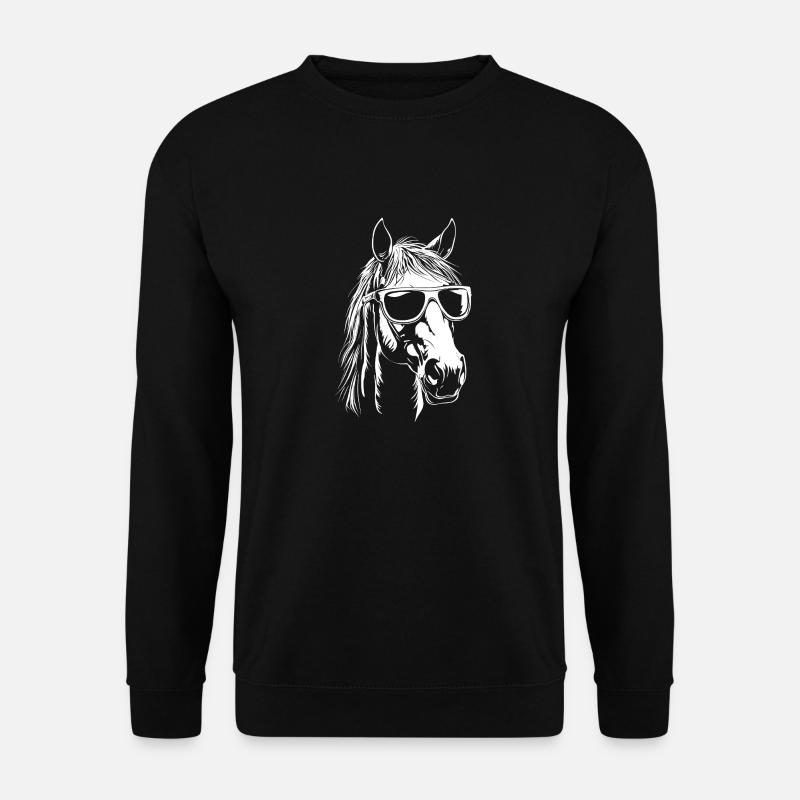 Pferd Sonnenbrille - Unisex Pullover - Schwarz