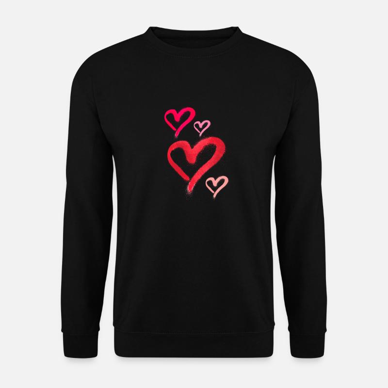 spray paint,spray,herzen,graffiti,rot,pink - Unisex Pullover - Schwarz