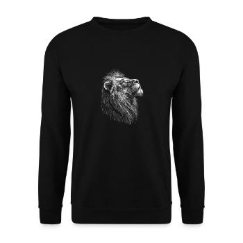 Löwe Kopf Portrait Illustration - Unisex Pullover - Schwarz - Vorne - Alina (178cm) & Michal (187cm)