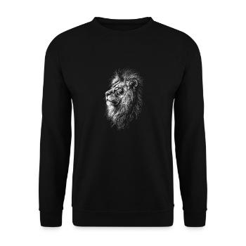 Lion Silhouette Drawing - Unisex Sweatshirt - black - Front - Alina (178cm) & Michal (187cm)