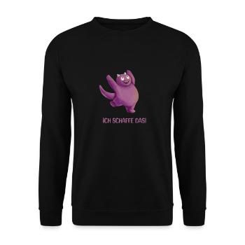 Ich schaffe das! | Motivation Spruch Positiv - Unisex Pullover - Schwarz - Vorne - Alina (178cm) & Michal (187cm)