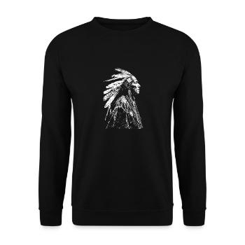 Indianer Native American Indigenous - Unisex Sweatshirt - black - Front - Alina (178cm) & Michal (187cm)