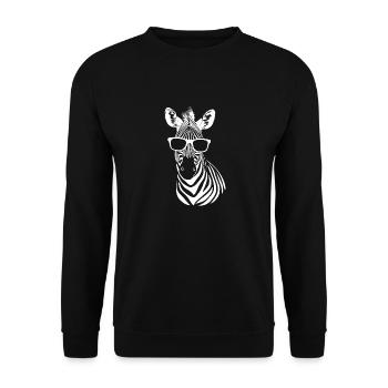 Cool Zebra Sonnenbrille Sommer Strand - Unisex Pullover - Schwarz - Vorne - Alina (178cm) & Michal (187cm)